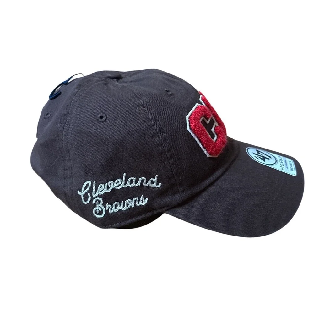 '47 Brand Cleveland Browns Hat Women Brown CLE Chenille Baseball Cap SIZE OSFA
